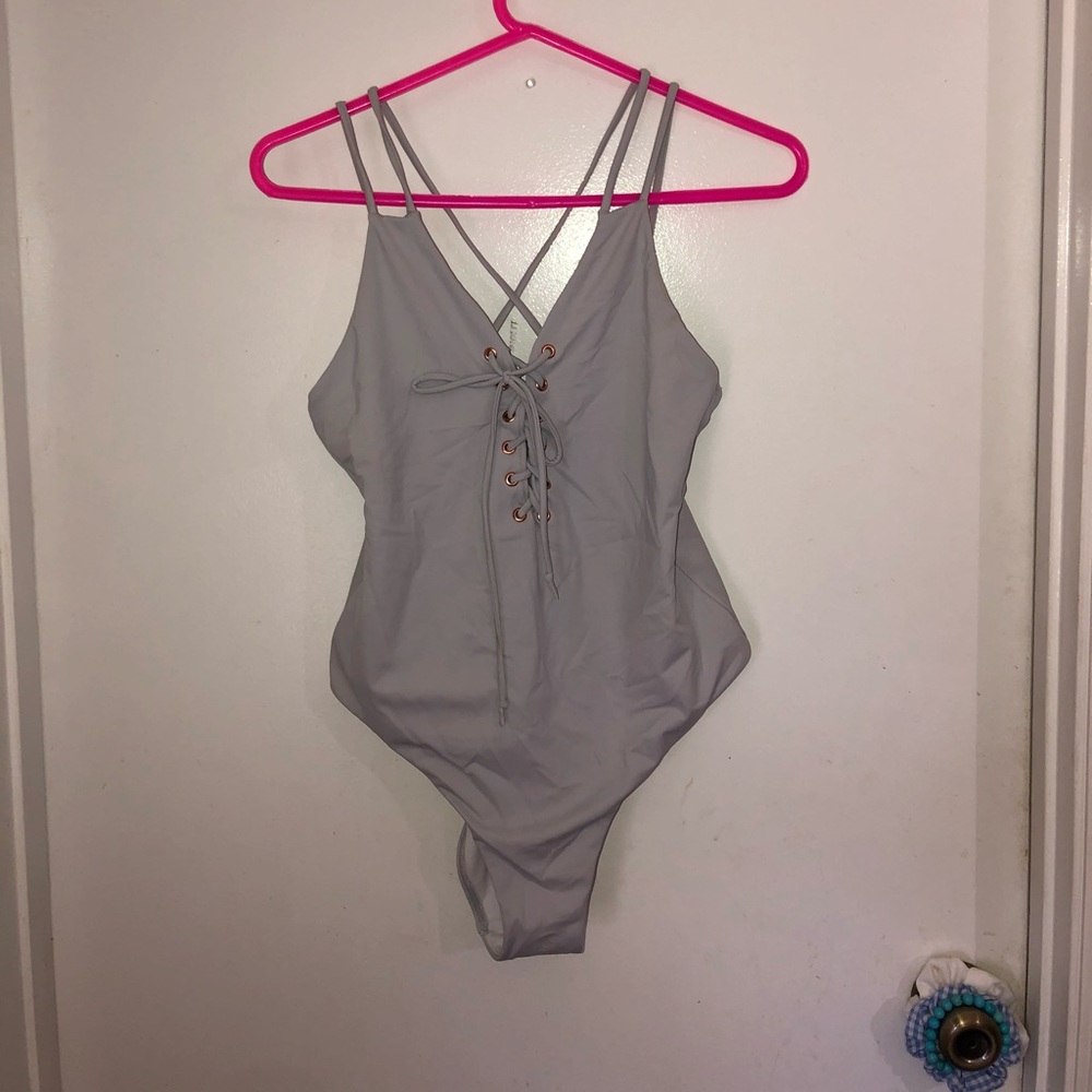 LA HEARTS one piece lace up swimsuit